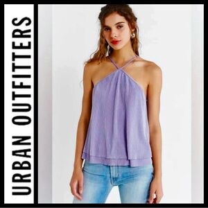 Urban Outfitters Purple Plisse Halter Top